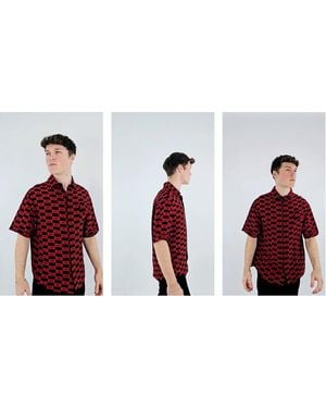 424 Short-Sleeve Repeat Logo Shirt - Red