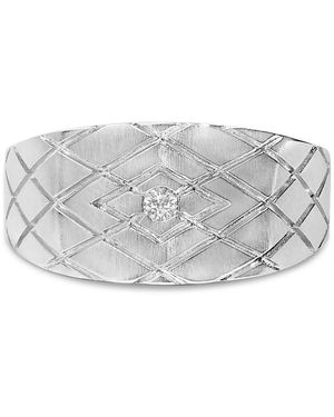 Haus of Brilliance Sterling Diamond Accent Geometric Band Ring - Grey