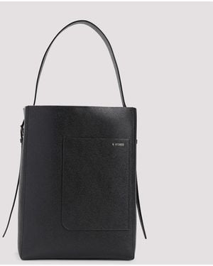 Valextra Medium Bucket Bag - Black