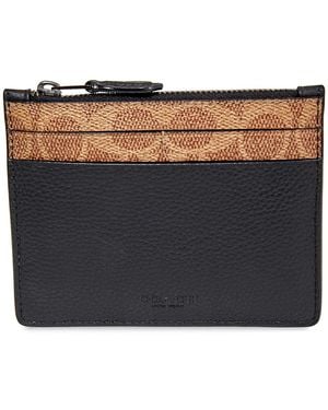 COACH Signature Canvas Blocking Card Case - Blue