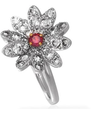 Swarovski Eternal Flower Mixed Metal Ring, Size 55 - Pink