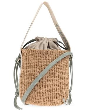 Chloé Woody Small Shoulder Bag, Bucket Type - Natural
