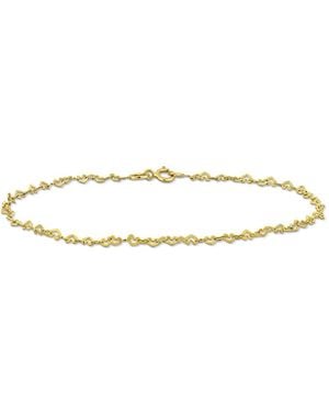 Amour 2Mm Heart Link Anklet - Metallic