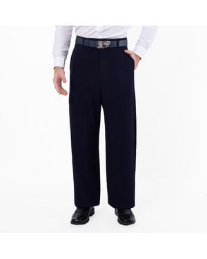 Balenciaga Dark Large-Fit Tailored Trousers, Brand Size 46 (Waist - Blue