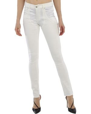 Filles A Papa Ladies Trousers Satine Jeans, Waist - White