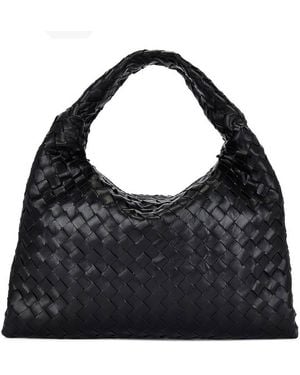 Bottega Veneta Small Intrecciato Leather Hop Bag - Black