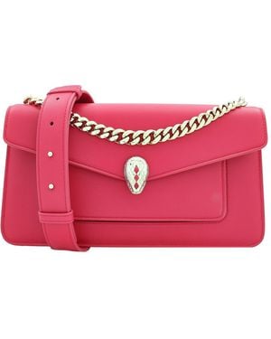BVLGARI Medium Serpenti East-West Maxi Chain Shoulder Bag - Pink