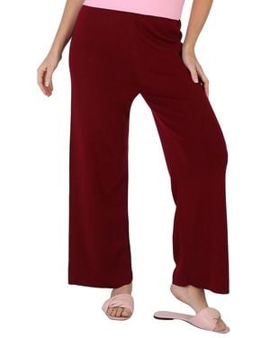KENZO Ladies Bordeaux Tiger Tail K Flared Trousers
