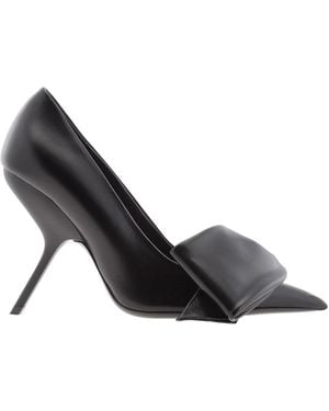 Ferragamo Erica 105 Leather Bow Stiletto Court Shoes - Black