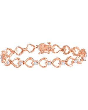 Brilliant Diamond Rose Plated Over Sterling 0.25 Cttw Lab Grown Diamond Tennis Braceletfor - Pink