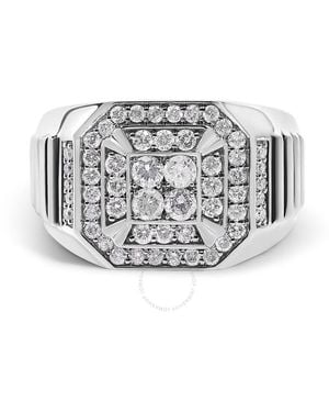 Haus of Brilliance 10K 1.00 Cttw Diamond Octagonal Signet Style Band Ring - White