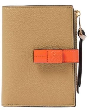 Loewe Slim Zip Bifold Compact Wallet - Natural
