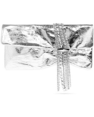 Jimmy Choo Vintage Metallic Clutch Bag - White