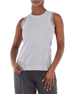 Sacai Zipped-Back Round-Neck Tank Top, Brand Size 1 - Gray