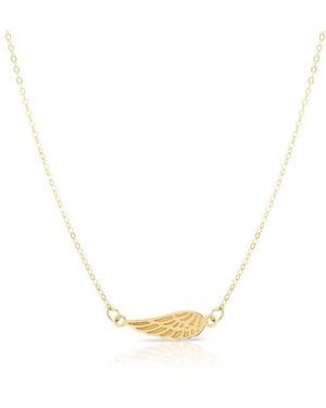 Tresorra 14K Angel Wing Necklace - Metallic