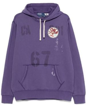 Polo Ralph Lauren Vintage Logo Patch Cotton Sweatshirt - Purple