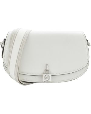 Michael Kors Mila Leather Crossbody Bag - White