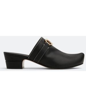Ferragamo Ferragamo Phobos Leather Gancini Mules - Black