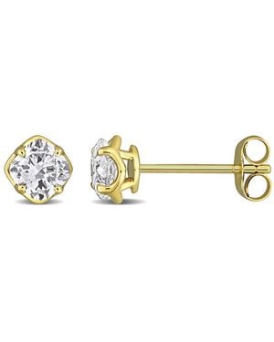Created Forever 1Ct Tw Cushion-Cut Lab-Grown Diamond Solitaire Stud Earrings - Metallic