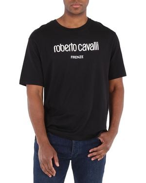 Roberto Cavalli Firenze Logo T-Shirt - Black