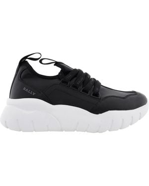 Bally Bienne Bise Leather Trainers, Brand Size 35 Us - Black
