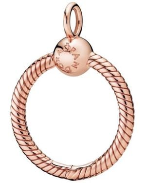 PANDORA Moments 14K Rose-Plated Small O Pendant - Pink