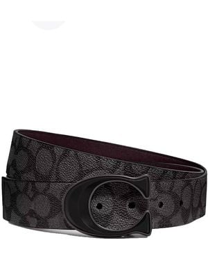 COACH Signature Buckle Cut To Size Reversible Belt - Black