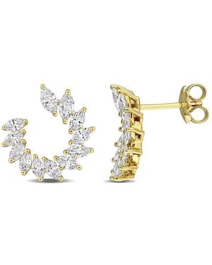 Created Forever 1 7/8Ct Tw Lab-Grown Diamond Open Circle C-Shape Stud Earrings - Metallic