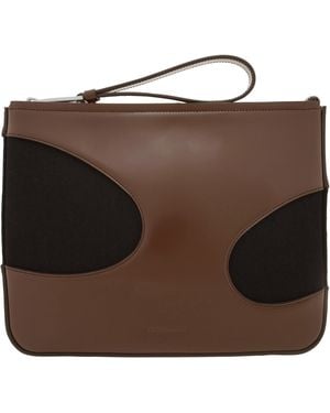 Ferragamo Cut-Out Detailing Clutch Bag - Brown