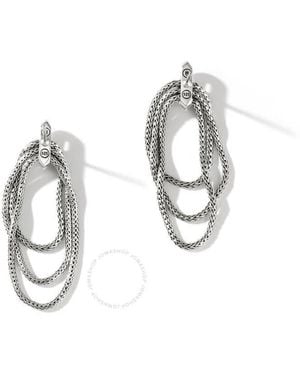 John Hardy Classic Chain Sterling Silver Drop Earring - Metallic