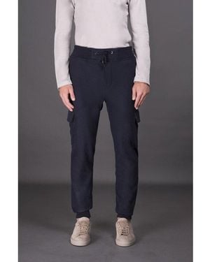 Moorer Dark Cargo Pants - Blue