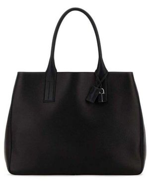Tom Ford Dark Leather Shopping Bag Borse A Tracolla - Black