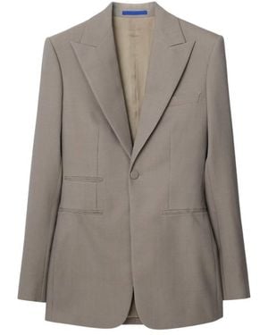 Burberry Wool Tailored Blazer Jacket, Brand Size 6 Us - Grey