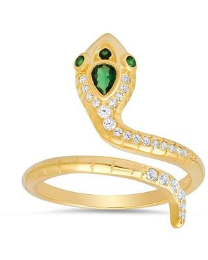 Kylie Harper 14K Over Cz Snake Ring - Metallic