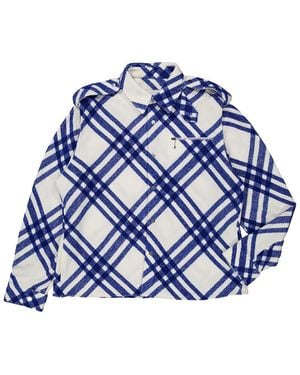 Burberry Check Pattern Buttoned Up Shirt - Blue