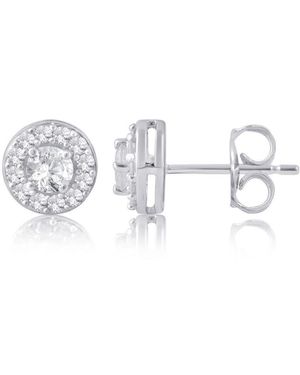 DiamondMuse Diamond Muse 1.00 Cttw 10Kt Round Cut Diamond Stud Earrings For - Metallic