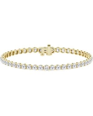 Brilliant Diamond 10 Carat Round Lab Grown Diamond Tennis Bracelet - Metallic