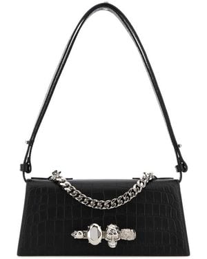 McQueen Jewelled Mini Shoulder Bag - Black