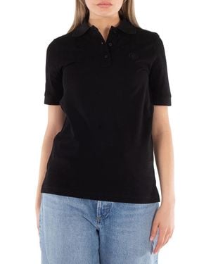 Burberry Tb Embroidery Collar Polo Shirt - Black