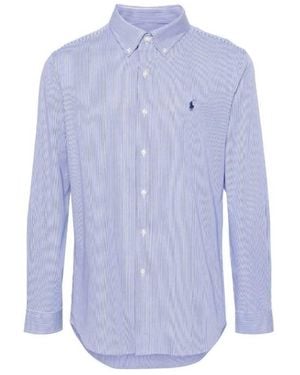 Polo Ralph Lauren Striped Stretch Poplin Shirt - Blue
