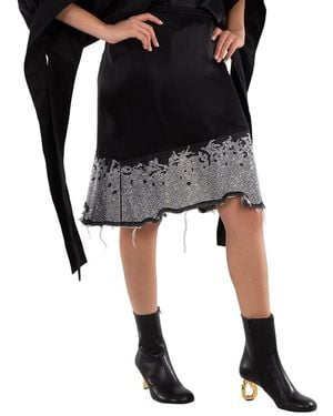 JW Anderson Ladies Glitter-Detail Asymmetric Skirt, Brand Size 10 (Us - Black