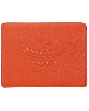 MCM Himmel Leather Card Case - Orange