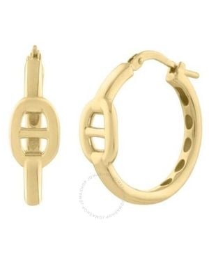 Tresorra 14K Puff Mariner Hoop Earrings - Metallic