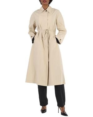 Stella McCartney Single-Breasted Trench Coat, Brand Size 36 (Us - Natural