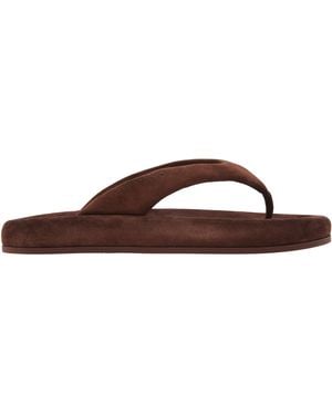 Ferragamo Dylan Suede Platform Sandals - Brown