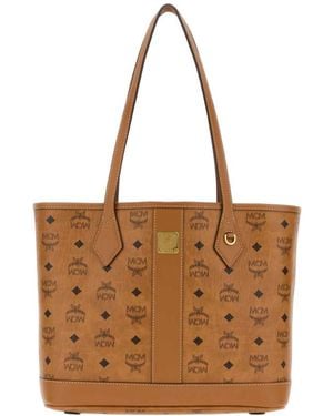 MCM Printed Canvas Liz Vi Shopping Bag Cognac Borse A Mano - Brown