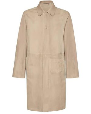 Ferragamo Suede Coat - Natural