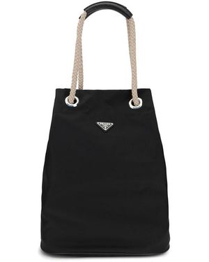 Prada Medium Mariner Re-Nylon Bucket Bag - Black