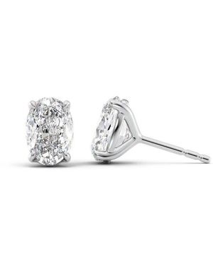 Tresorra 14K 4 Ctw Oval Cut Lab-Grown Diamond Igi Certified Stud Earrings - Metallic