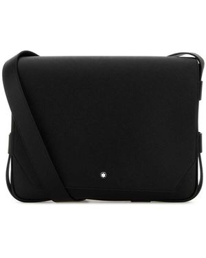 Montblanc Leather Messenger Crossbody Bag - Black
